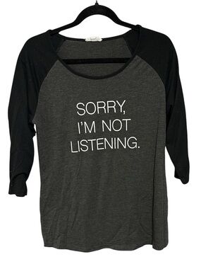 WAREHOUSE ONE Not Listening Baseball Tee